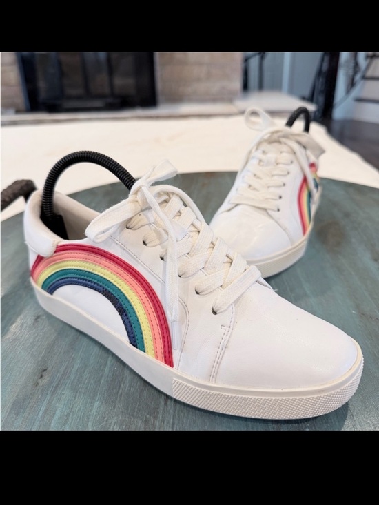 Katy Perry Collections Shoes - Katy Perry The Rizzo Rainbow Sneakers Women’s Size 8 White Lace Up Shoes